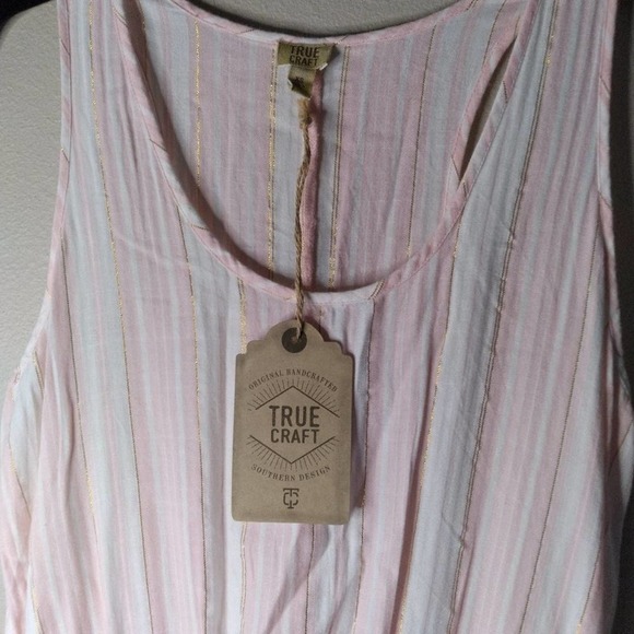 TRUE Craft Striped Tiered Ruffle Dress sz XS - Picture 4 of 8